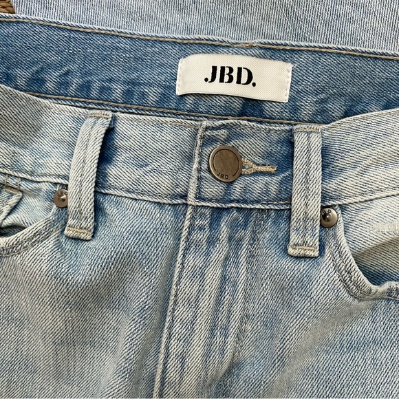 JBD Just Black Denim High Rise Ripped Straight Leg Ankle Jeans LightWash Size 25 - Picture 5 of 7